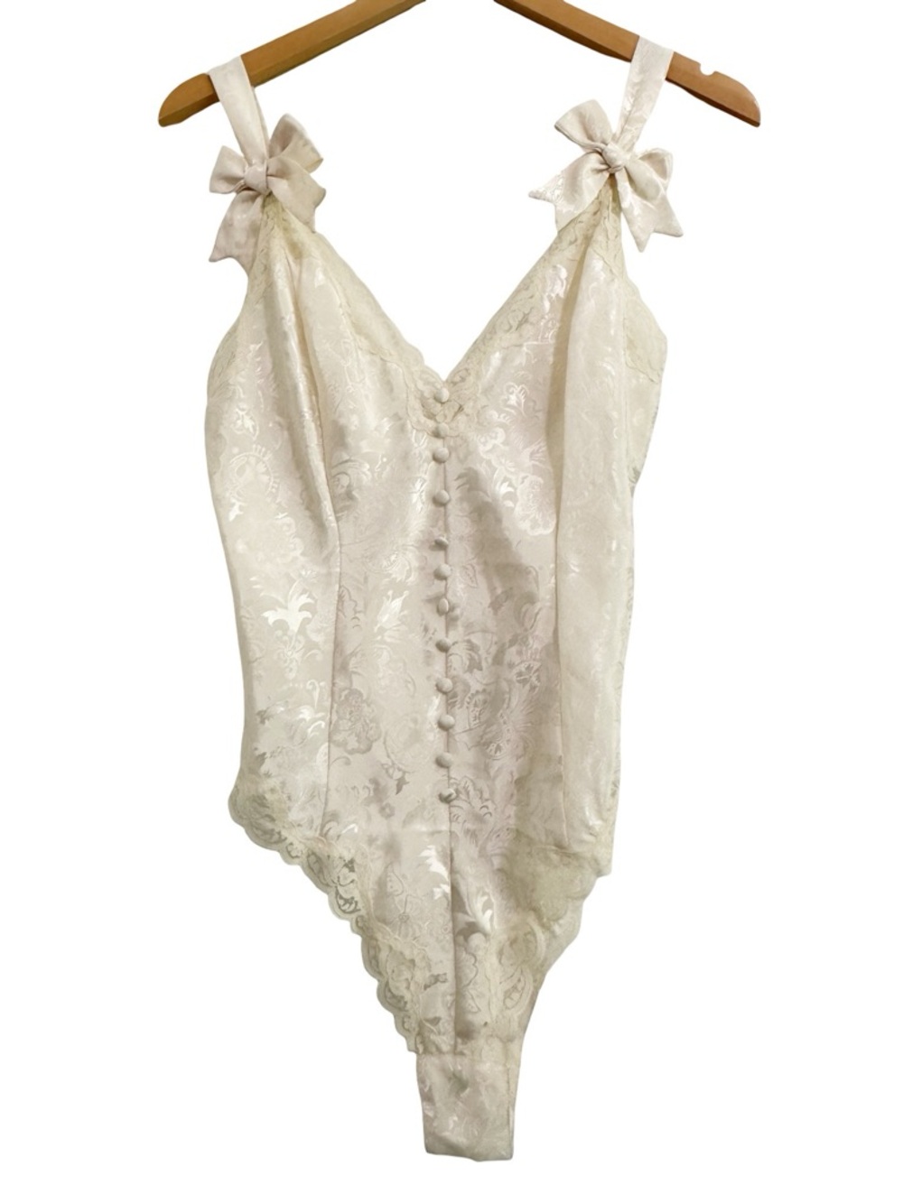 Vintage Victoria’s Secret One Piece Lace Bow Teddy Medium